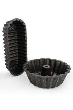 Döküm Granite Kek Kalıbı Baton Siyah