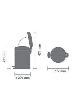 Newıcon Matt Steel Pedallı Çöp Kutusu 5 Lt.