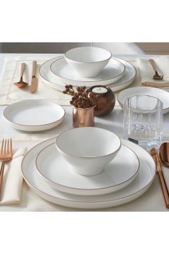 Bilbao 8 Parça 2 Kişilik Bone Yemek Takımı - Copper Bakır