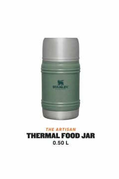 The Artisan Thermal Food Jar .50L / 17oz Hammertone Green