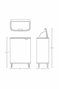 Brabantia Çöp Kutusu Büyük Boy 60 Lt Bo Touch Dokunmatik Kapak Beyaz 130205
