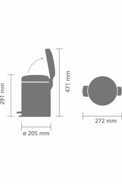 Newıcon Concrete Grey Pedallı Çöp Kutusu 5l