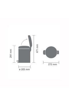 Brabantia Çöp Kutusu Newicon Pedallı 5 Lt Matt Siyah 112928