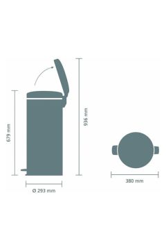 Brabantia Çöp Kutusu 30 Litre Newicon Pedallı Mat Siyah 114540