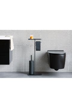Brabantia Standlı Organizer Ayaklı Tuvalet Kağıtlık + Tuvalet Fırçası Mindset Mineral Koyu Gri 30304