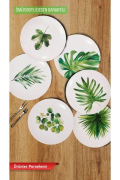 Botanic 6'lı Pasta Tabağı, Desenli Pasta tabağı
