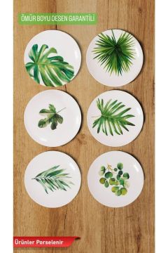 Botanic 6'lı Pasta Tabağı, Desenli Pasta tabağı