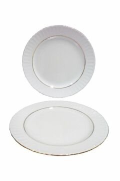 Yaldızlı 12 Adet 25 Cm Düz Tabak