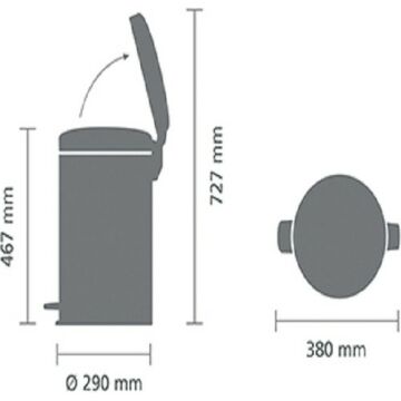 Brabantia Newicon Fpp Matt Steel Pedallı Çöp Kutusu 20 lt