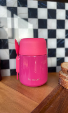 Chef Taste Kaşıklı Yemek Termosu Paslanmaz Çelik 500 ml Pembe Yemek Termosu
