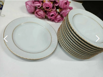 Güral Porselen 20 Cm Sedef Çift File 12 Li Pasta Sunum Ve Servis Takımı