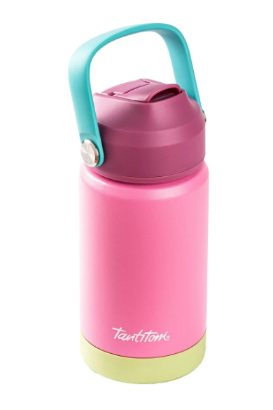 Tantitoni 025-01-TUTAMAÇLI PEMBE PASLANMAZ ÇELİK PİPETLİ TERMOS 350ML