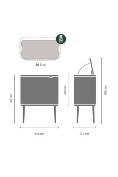 Dokunmatik Çöp Kovası 36 Lt. Inox