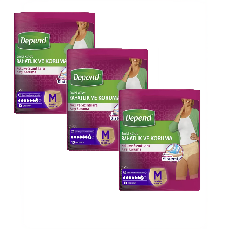 DEPEND EMİCİ KÜLOT BEZ 3X10 LU MEDİUM BAYAN