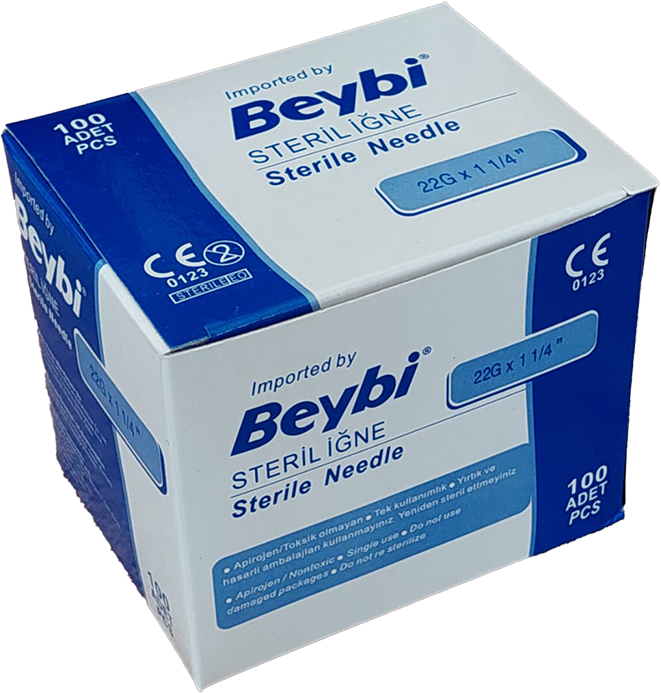 İĞNE UCU 22G SİYAH BEYBİ 100'LÜ