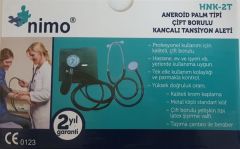 TANSİYON ALETİ NİMO ANEROİD PALM TİPİ ÇİFT BORULU KANCALI HNK-2T