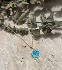 TURKUAZ LOTUS KOLYE