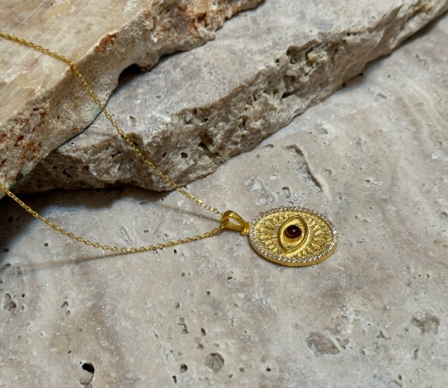 ZİRKON DETAY GÖZ KOLYE