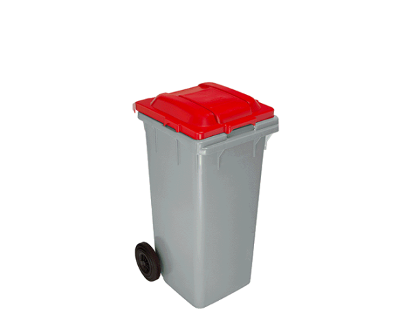 Hipaş Plastik - 120 Lt. 2 Tekerlekli ve Kapaklı Çöp Konteyneri (480x530x950 mm) - ÇK-400 GK