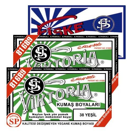 Viktoria Kumaş Boyası Yeşil 2Pk+Fiske Sabitleme 1Pk