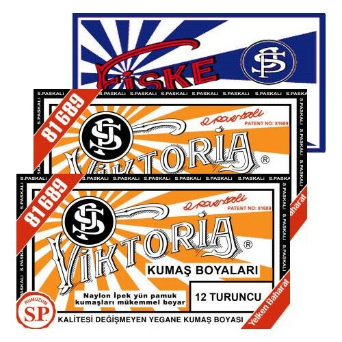 Viktoria Kumaş Boyası Turuncu 2Pk+Fiske Sabitleme 1Pk