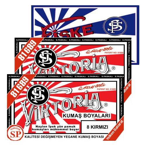 Viktoria Kumaş Boyası Kırmızı 2Pk+Fiske Sabitleme 1Pk