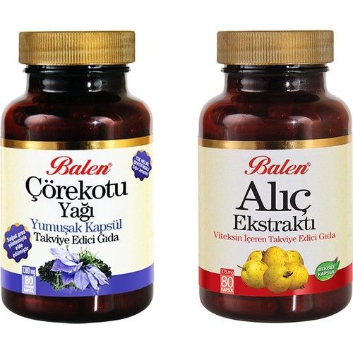 Balen 1ADET Çörekotu Yağı(Soft Jell) 1 Adet Alıç Ekstraktı
