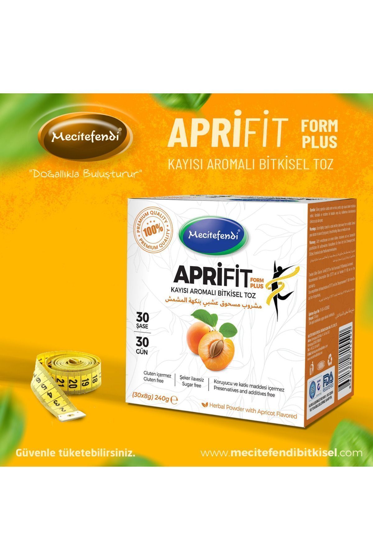 Aprifit Form Plus Toz 240 Gr Kayısılı 2'Li Paket - 2 Kutu (60 Şase)