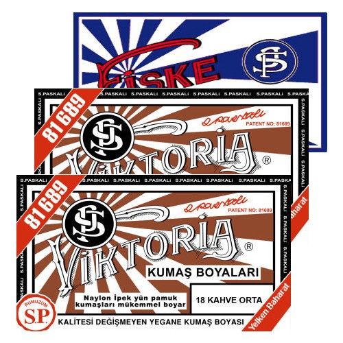 Viktoria Kumaş Boyası Orta Kahve 2Pk+Fiske Sabitleme 1Pk