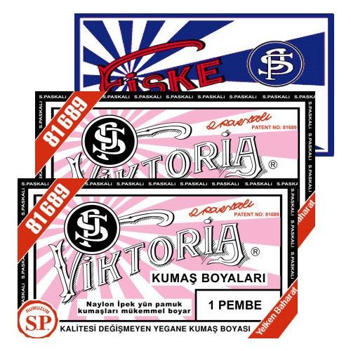 Viktoria Kumaş Boyası Pembe 2Pk+Fiske Sabitleme 1Pk