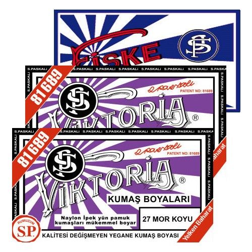 Viktoria Kumaş Boyası Koyu Mor 2Pk+Fiske Sabitleme 1Pk
