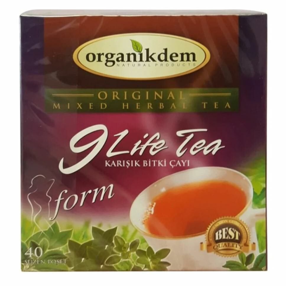 Organikdem 9 Life Form Karışık Bitki Süzen Poşet Çay 2'li 40 x 2 G