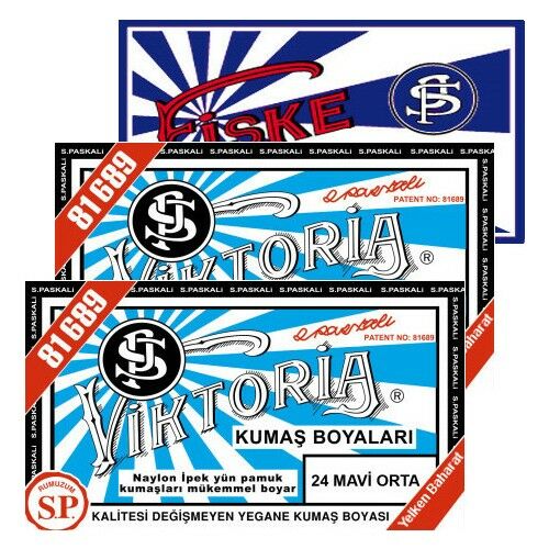 Viktoria Kumaş Boyası Orta Mavi 2Pk+Fiske Sabitleme 1Pk