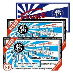 Viktoria Kumaş Boyası Orta Mavi 2Pk+Fiske Sabitleme 1Pk