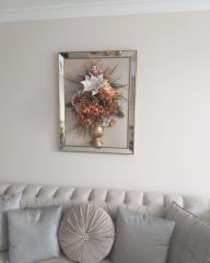 Lateks Çiçekli & Aynalı Gold Tablo No:5