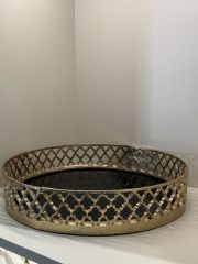 Gold Yuvarlak Döküm Tepsi