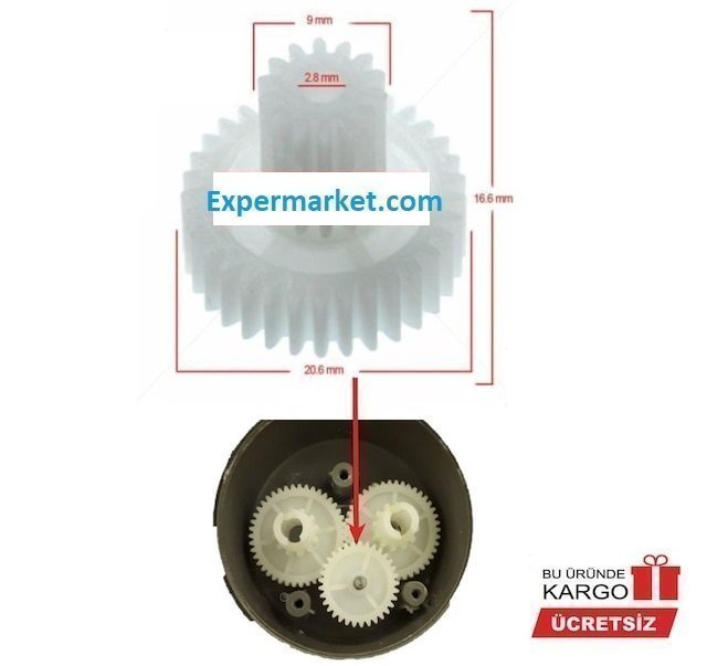 Homend Functional 2804 Çırpıcı Dişli Kutusu Orta Aktarma Çift Dişlisi - 1 Adet Standart