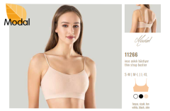 Miss Fit Kadın Ten Rengi Ince Askılı Pedli Modal Büstiyer 11266