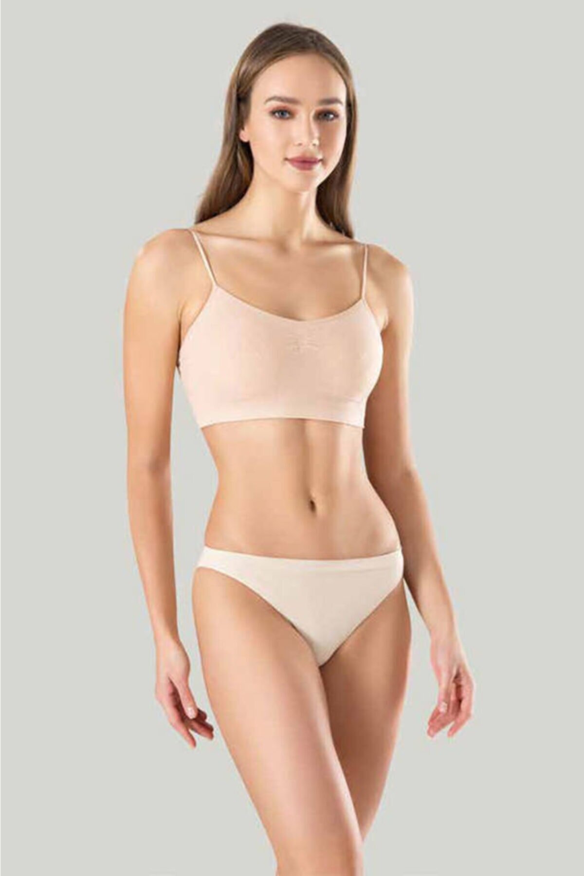 Miss Fit Kadın Ten Rengi Ince Askılı Pedli Modal Büstiyer 11266