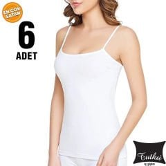 Tutku 6'lı Ribana Bayan İp Askılı Atlet 0135