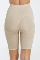 Miss Fit Kadın Siyah Dikişsiz Yüksek Bel Silikon Kaydırmaz Boxer Korse 1 Beden Inceltici 34314