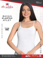 İki Yıldız Kadın Likralı İp Askılı Atlet 996