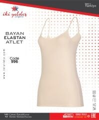 İki Yıldız Kadın Likralı İp Askılı Atlet 996