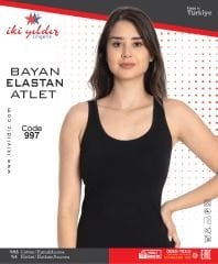 İki Yıldız Kadın Kalın Askılı Likralı Atlet Body 997
