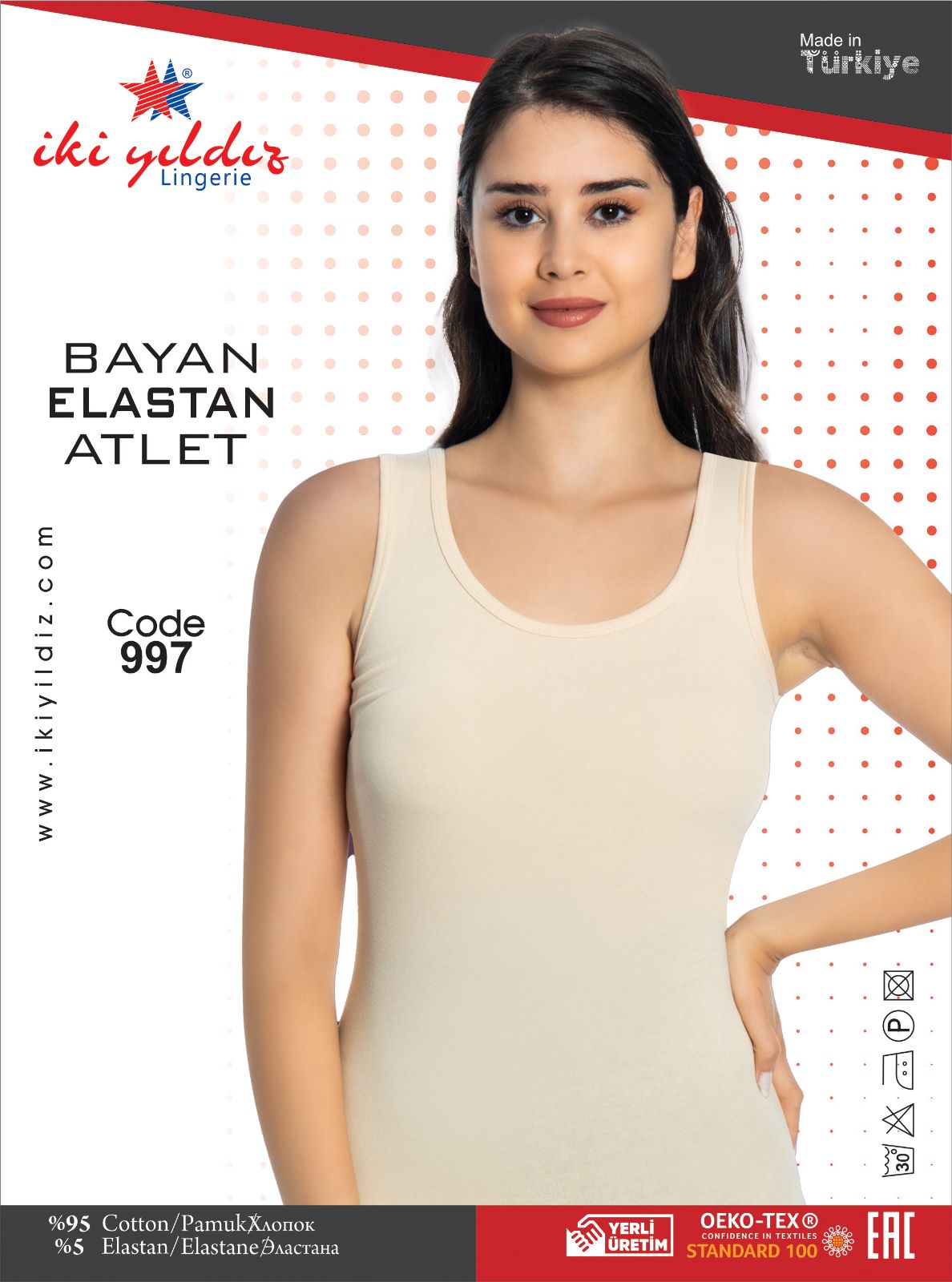 İki Yıldız Kadın Kalın Askılı Likralı Atlet Body 997