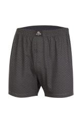 İki Yıldız Erkek Desenli Penye Boxer 12034 3XL - Antrasit