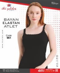 İki Yıldız Kadın Likralı Tırnak Lastikli Atlet 961