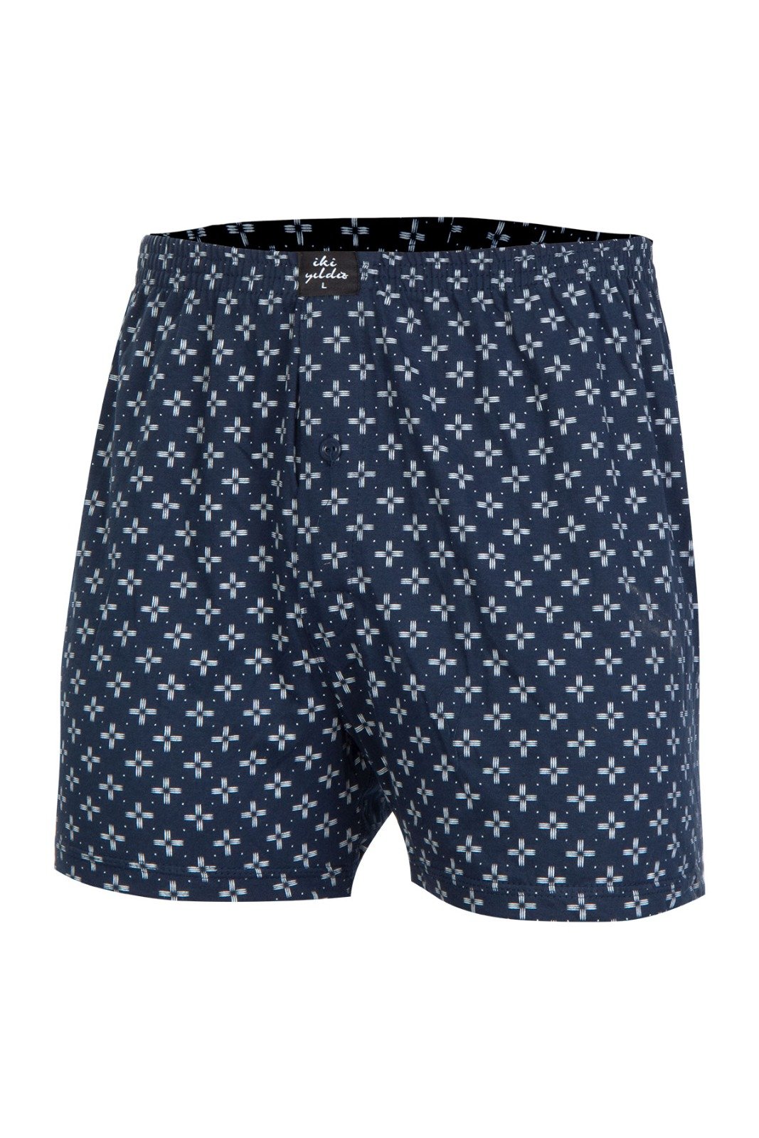 İki Yıldız Erkek Desenli Penye Boxer 12034