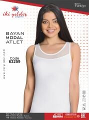 İki Yıldız Kadın Modal Tüllü Atlet 63259