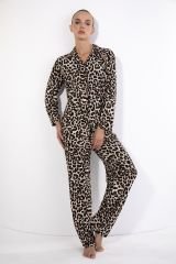 Işılay Kadın Boydan Düğmeli Süet Pijama Takım 0213